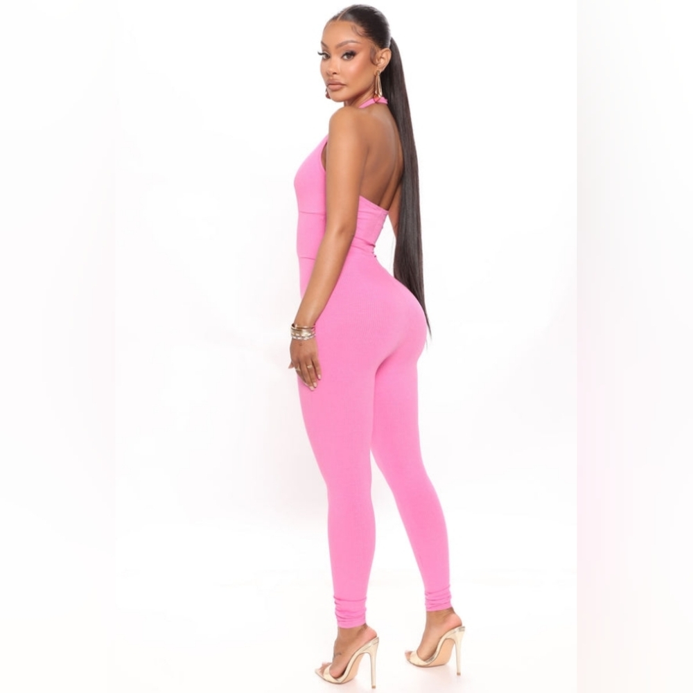 NEW! Fashion Nova Vibrant Pink Cutout Jumpsuit